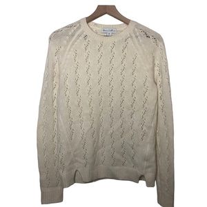 Revive Cashmere Cream Ivory 100% Cashmere Knit Mock Neck Longline Sweater